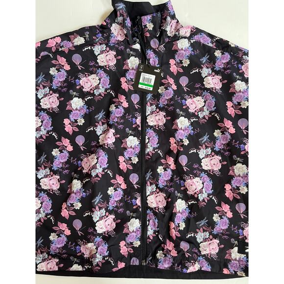 Puma Women's Tabitha Simmons Black Floral Print Reversible Jacket Size L NWT - Picture 9 of 16